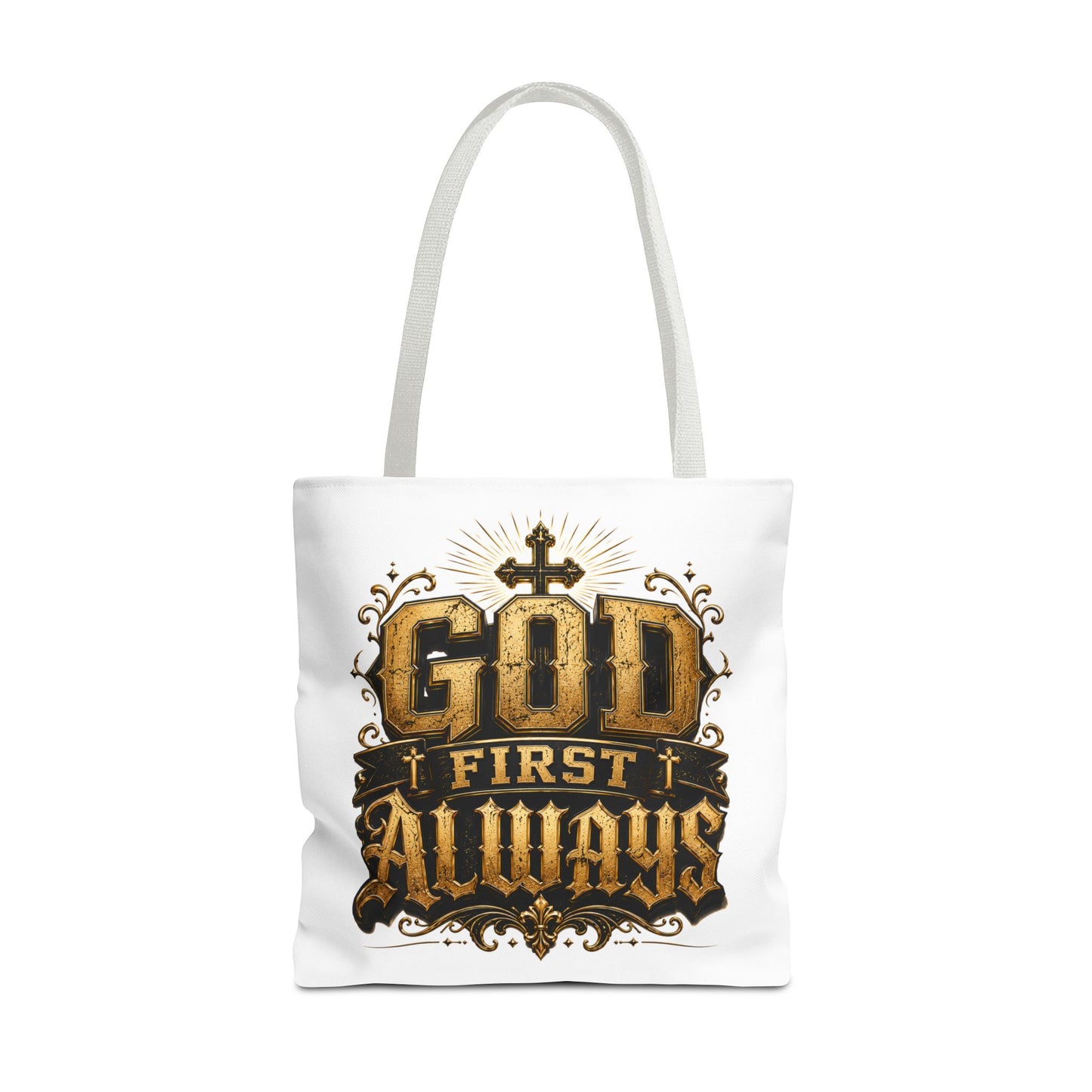 God First Always Tote Bag — Christian Faith Inspirational Canvas Tote