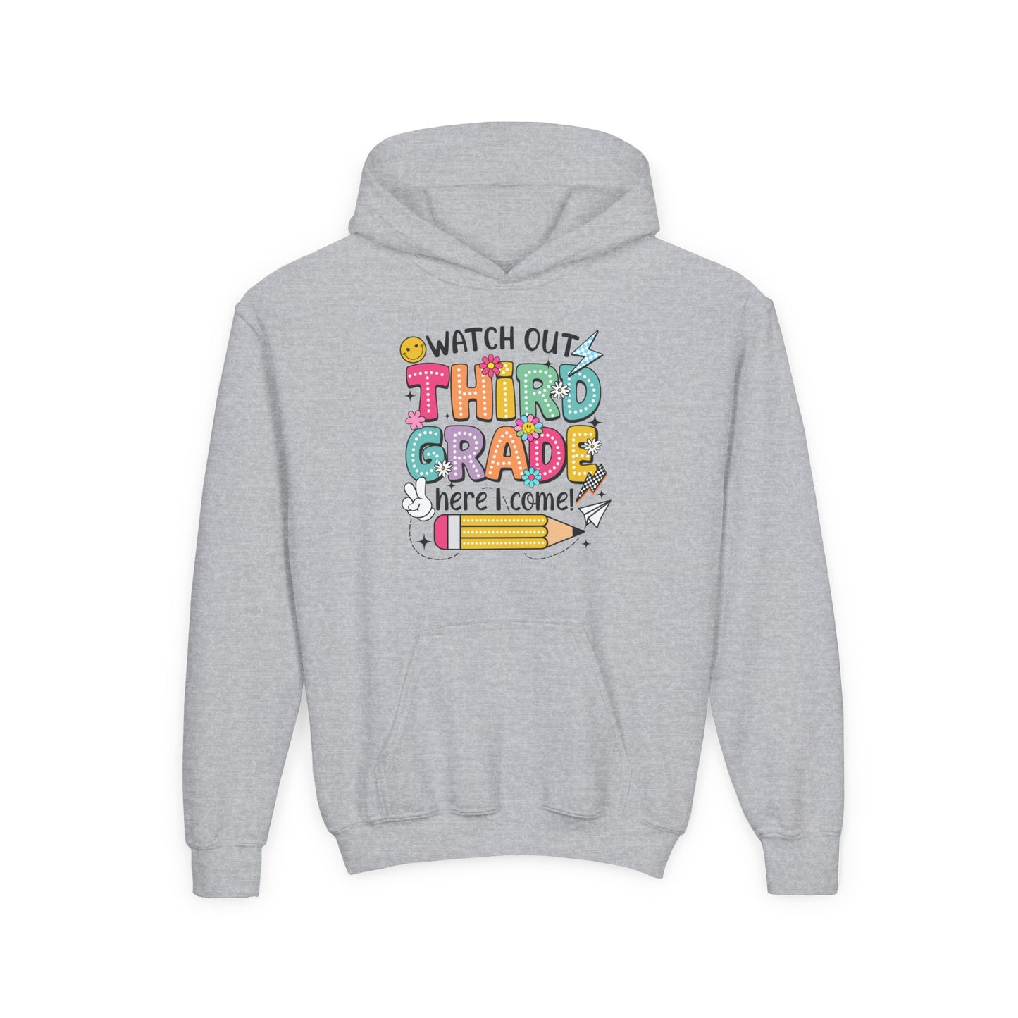 Kids "Watch Out Third Grade Here I Come" Hoodie - Back-to-School 3rd Grade Sweatshirt