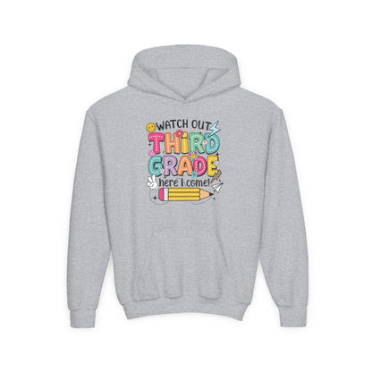 Kids "Watch Out Third Grade Here I Come" Hoodie - Back-to-School 3rd Grade Sweatshirt
