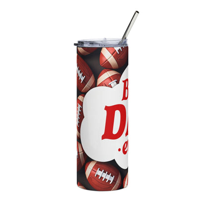 Best Dad Ever Football 20oz Stainless Steel Tumbler