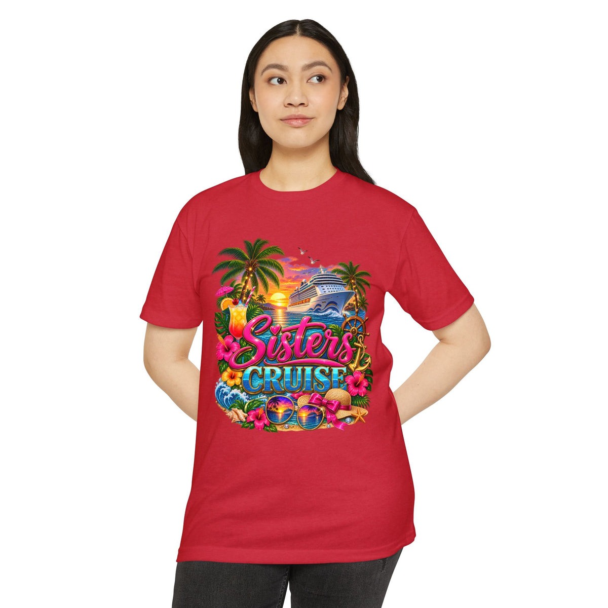 Sisters Cruise T-Shirt — Tropical Vacation Tee for Family Trips