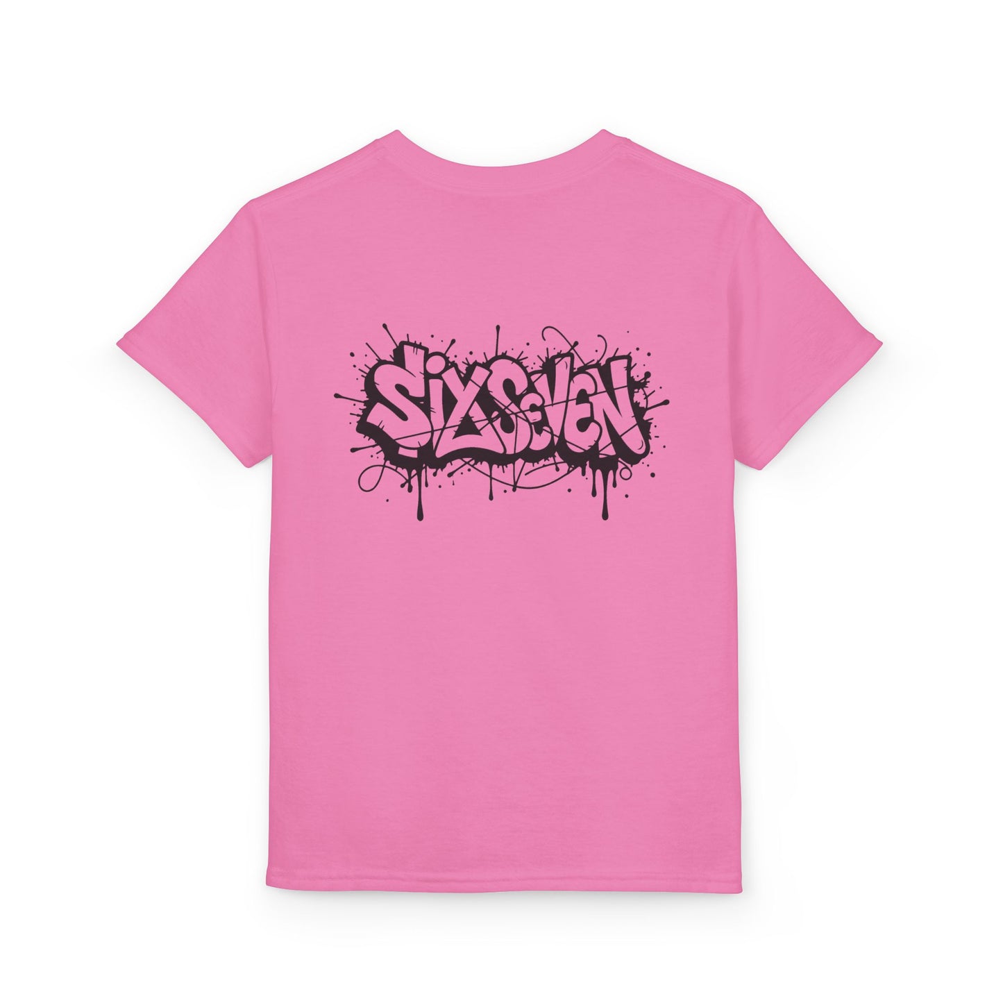 Youth T-Shirt — 'SixxSeven' Black Graffiti Drip Streetwear Tee