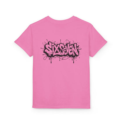 Youth T-Shirt — 'SixxSeven' Black Graffiti Drip Streetwear Tee
