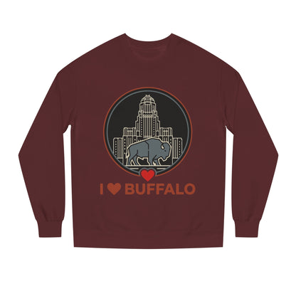 I  Buffalo Sweatshirt — Buffalo Skyline & Bison Graphic Crewneck
