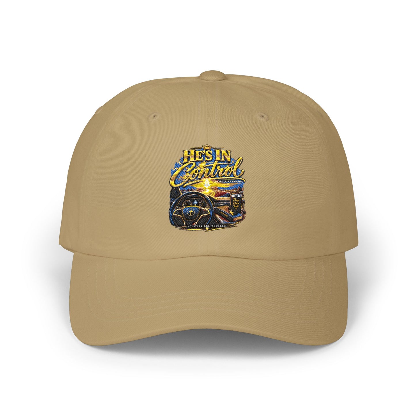Dad Cap – 'He's In Control' Vintage Car Embroidered Baseball Hat