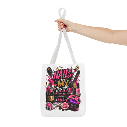 Nails Are My Therapy Tote Bag — Nail Tech Cosmetic Makeup Salon Gift