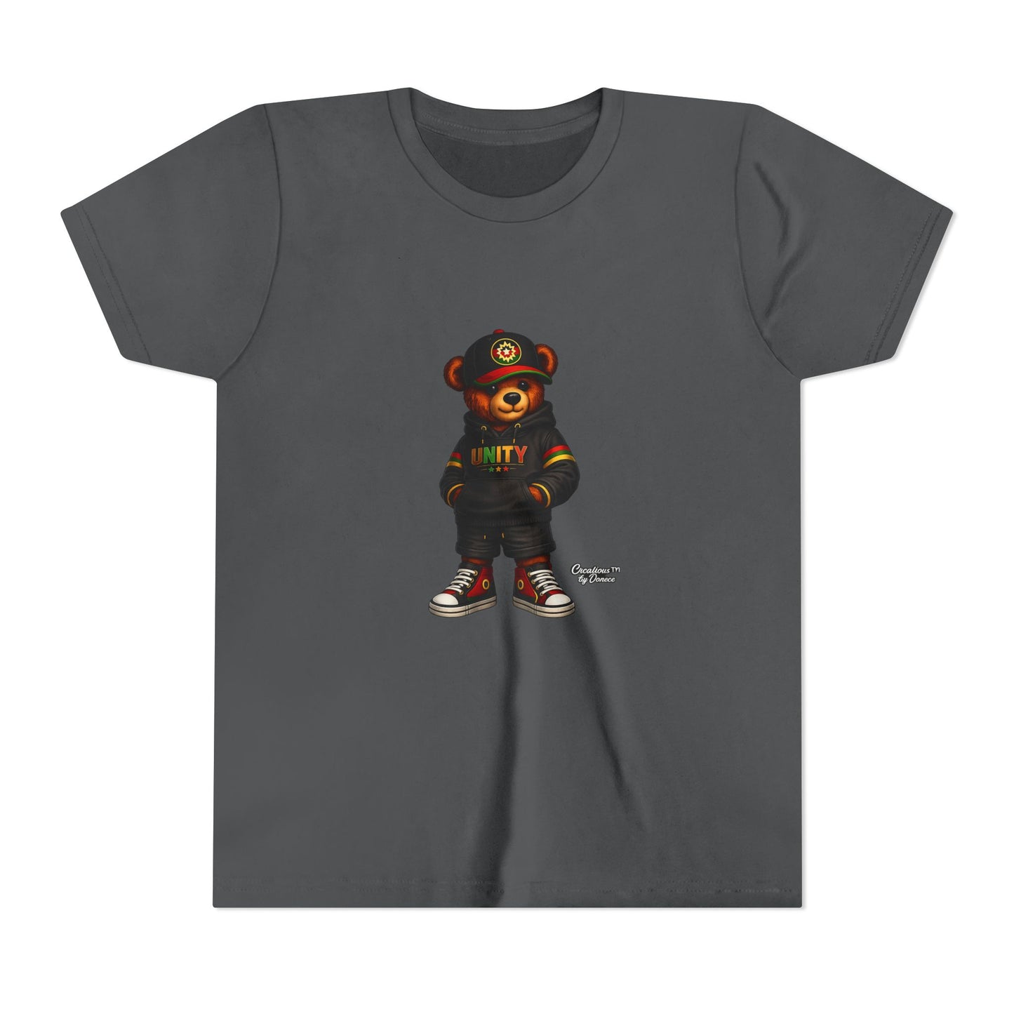 Youth T‑Shirt — Cool Bear Graphic Tee with 'UNITY' Hoodie Design