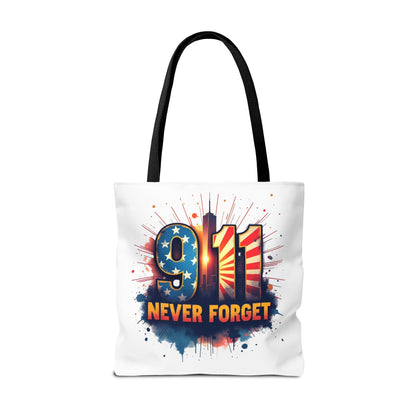 9/11 Never Forget Tote Bag — Patriotic Memorial Tribute Tote