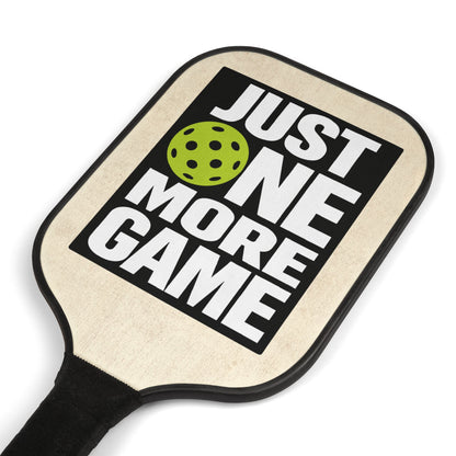 Pickleball Paddle Set — “Just One More Game” Wooden Paddles with Balls