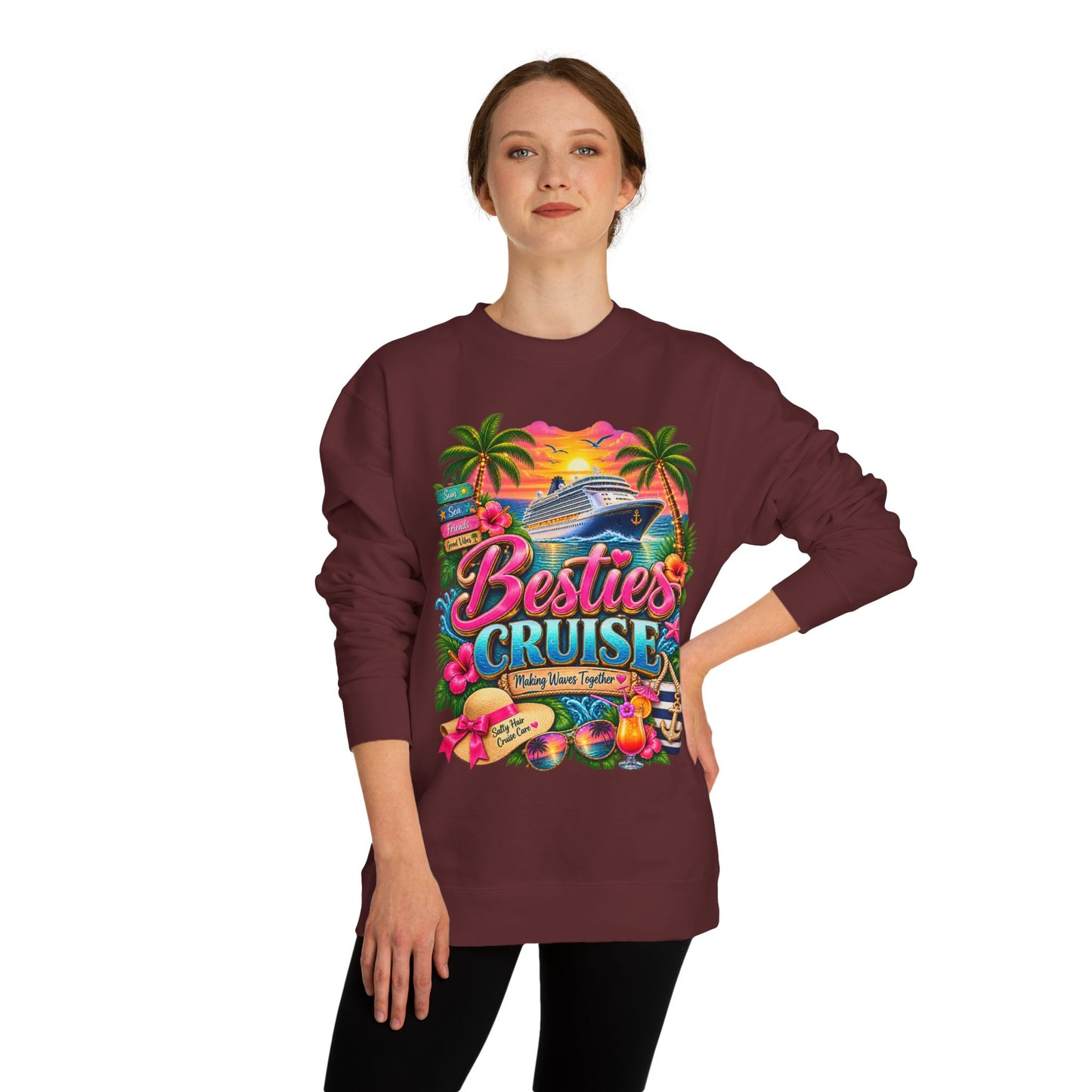 Besties Cruise Sweatshirt - Tropical Girls' Cruise Crewneck