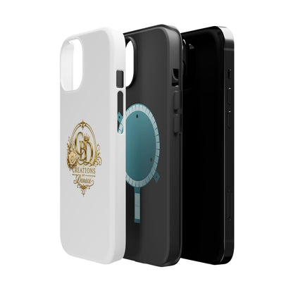 Magnetic Impact-Resistant Phone Case — Gold Floral Crest Logo