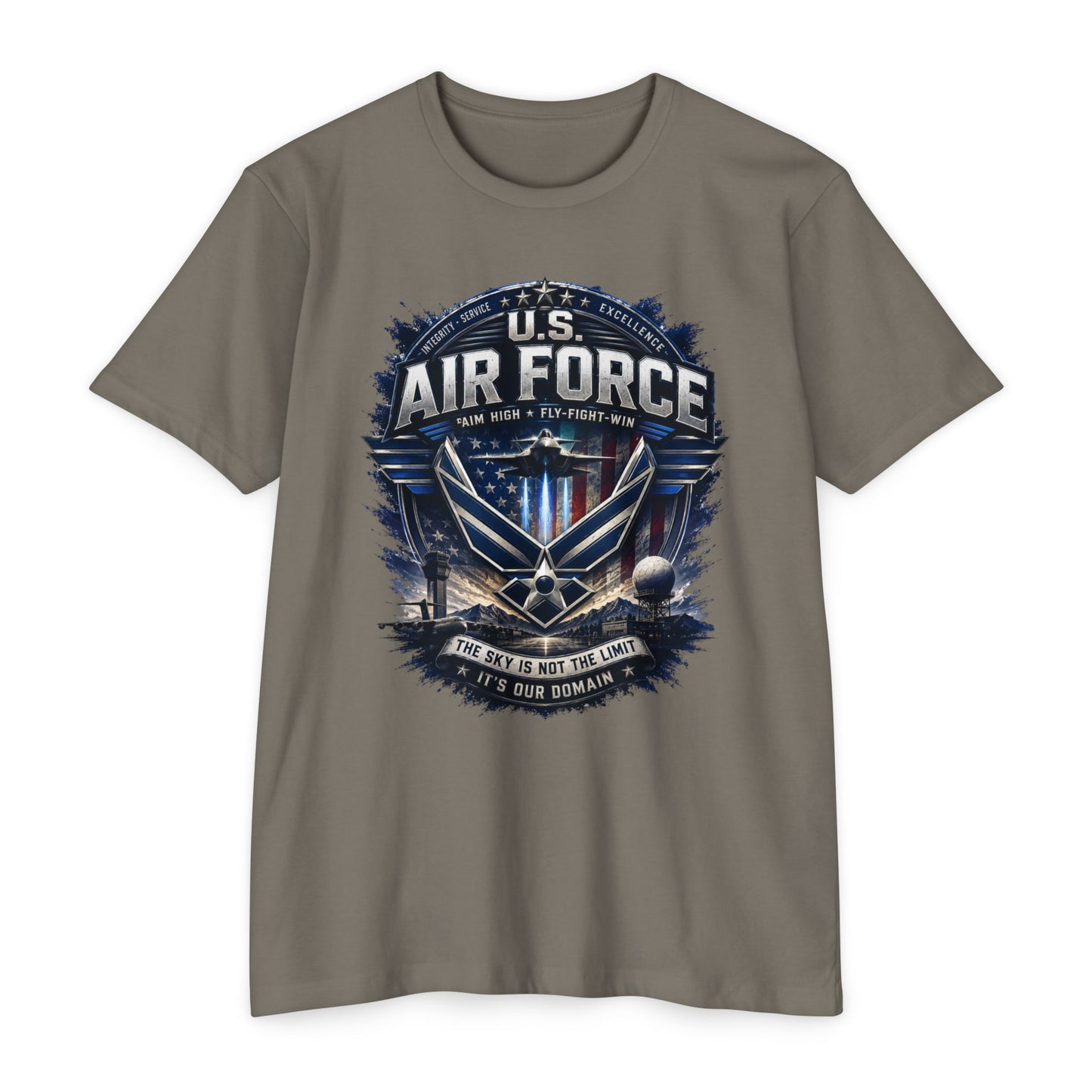 U.S. Air Force Graphic T-Shirt — Military Emblem Tee ("The Sky Is Not The Limit")