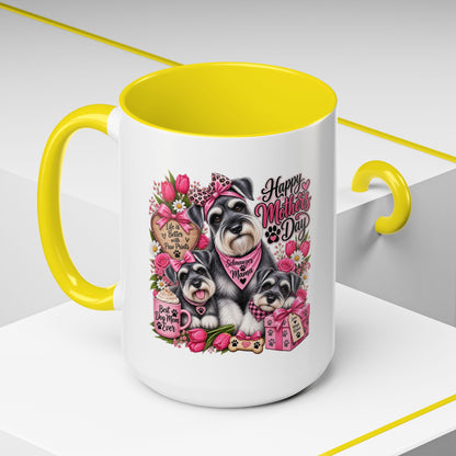 Mother's Day Schnauzer Coffee Mug — Happy Mother’s Day Dog Mom Accent Mug