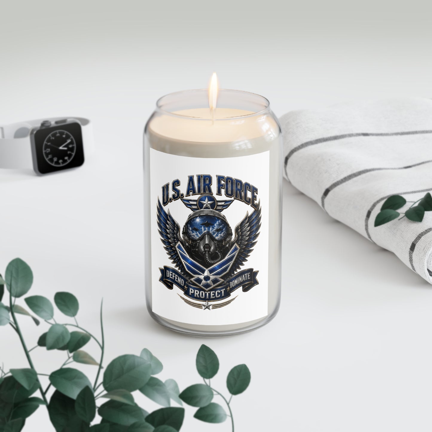 U.S. Air Force Emblem Soy Candle – 13.75 oz Scented Jar (Defend Protect Honor)