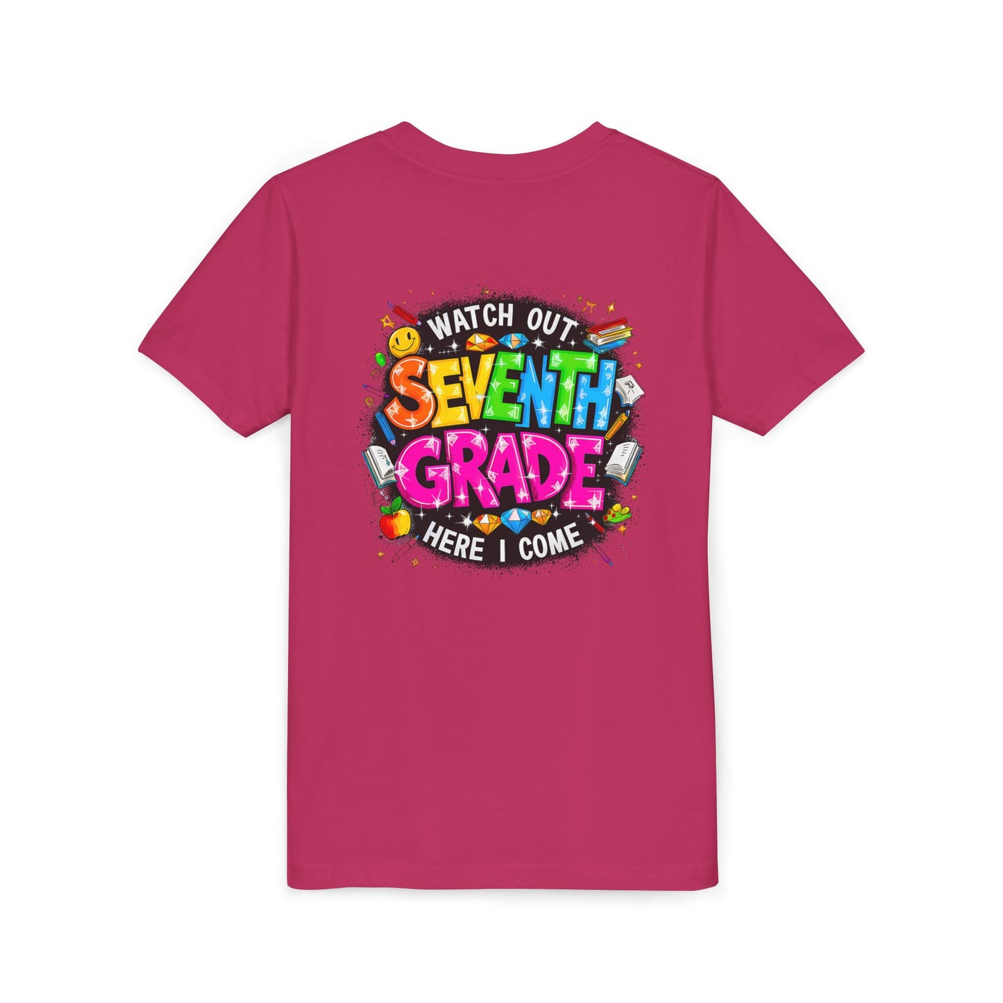 Seventh Grade Kids T‑Shirt — "Watch Out Seventh Grade Here I Come" Back‑to‑School Tee