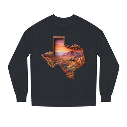 Texas Sunset Crewneck Sweatshirt — Scenic Lone Star State Landscape