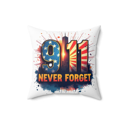 9/11 Never Forget Throw Pillow – Memorial American Flag Tribute