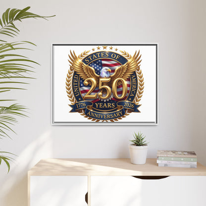 250th United States Anniversary Framed Canvas Print