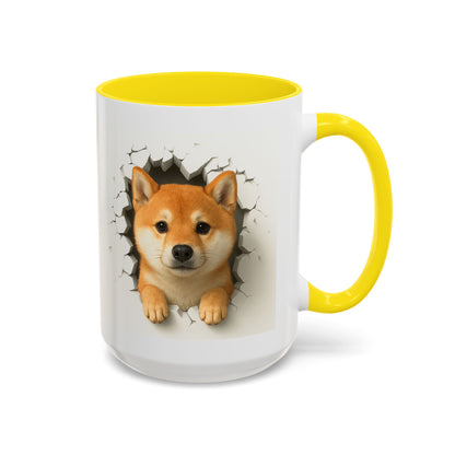 Shiba Inu Peeking Accent Coffee Mug – Cute Dog Lover Gift (11oz, 15oz)
