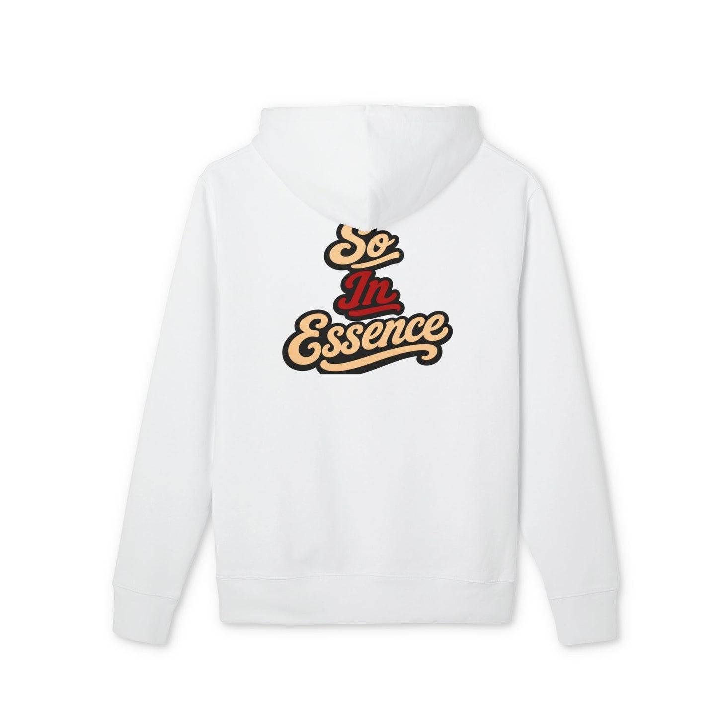 So In Essence Hoodie — Retro Script Pullover for Casual Streetwear