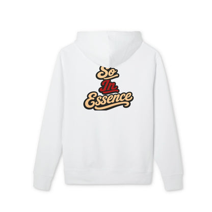 So In Essence Hoodie — Retro Script Pullover for Casual Streetwear