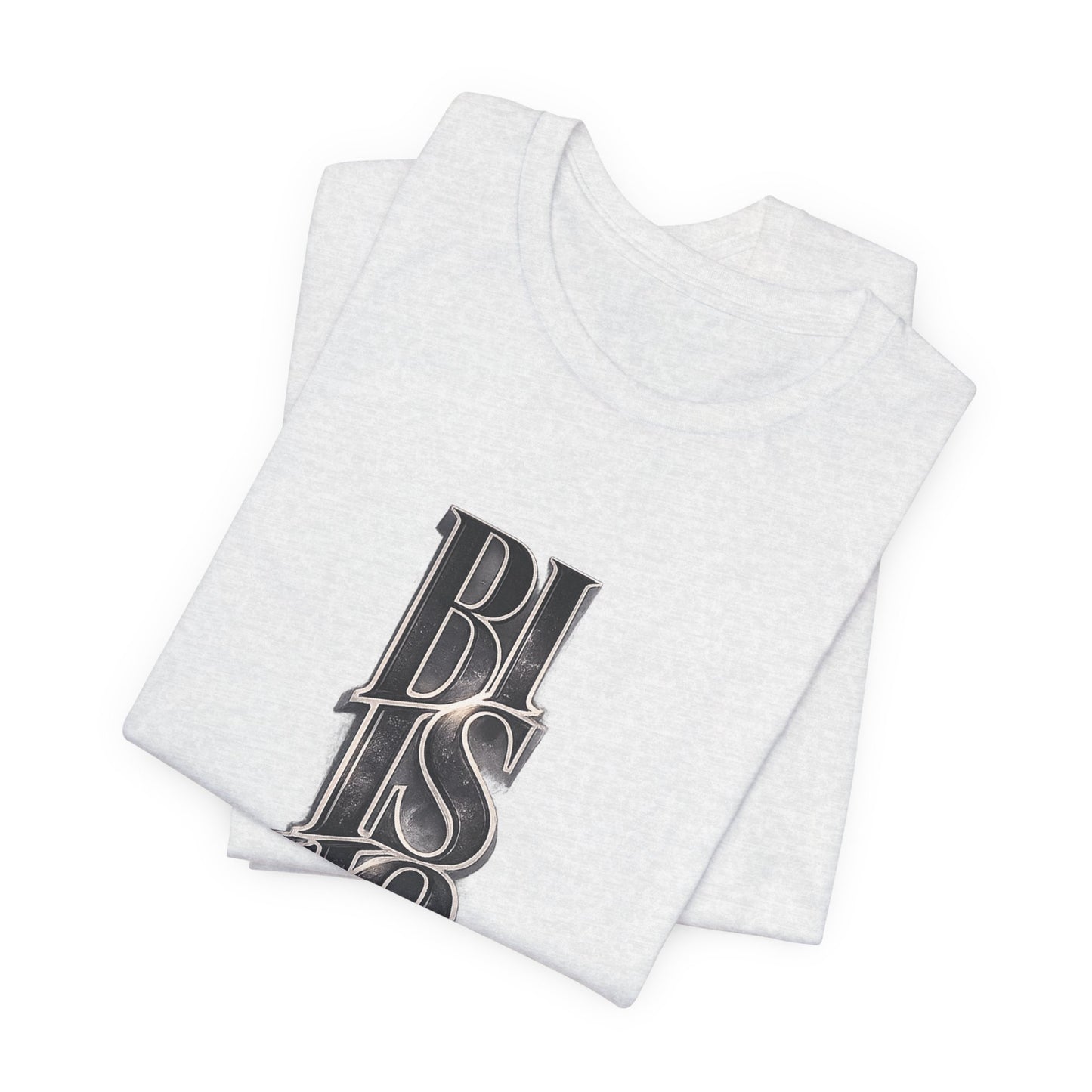Bishop Vertical Script Tee — Vintage Gothic Lettering T-Shirt