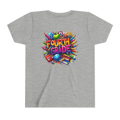 Fourth Grade Youth T‑Shirt – Colorful School Supplies Back to School Tee