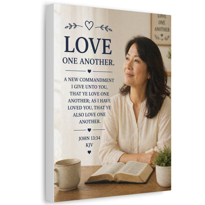 Love One Another - John 13:34 KJV Canvas Wall Art