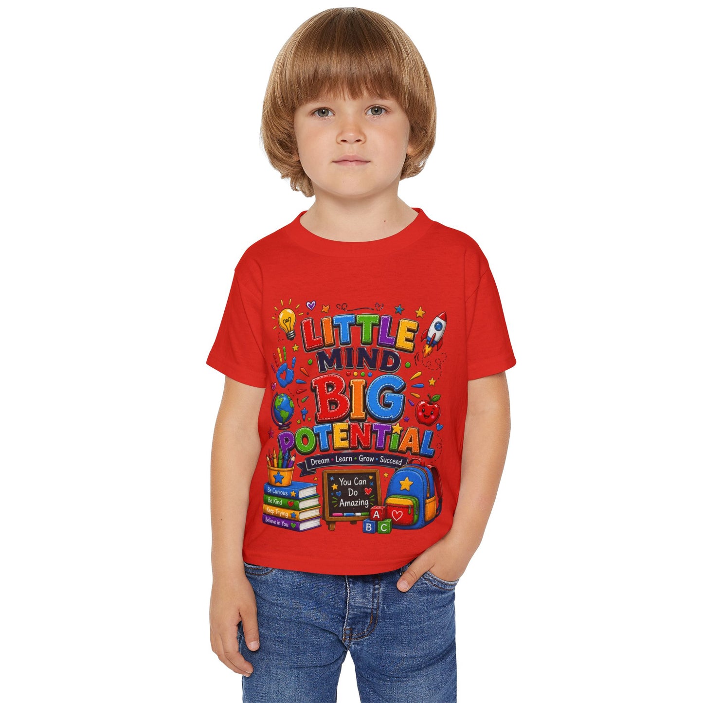 Toddler T‑Shirt — "Little Mind Big Potential" Back‑to‑School Graphic Tee