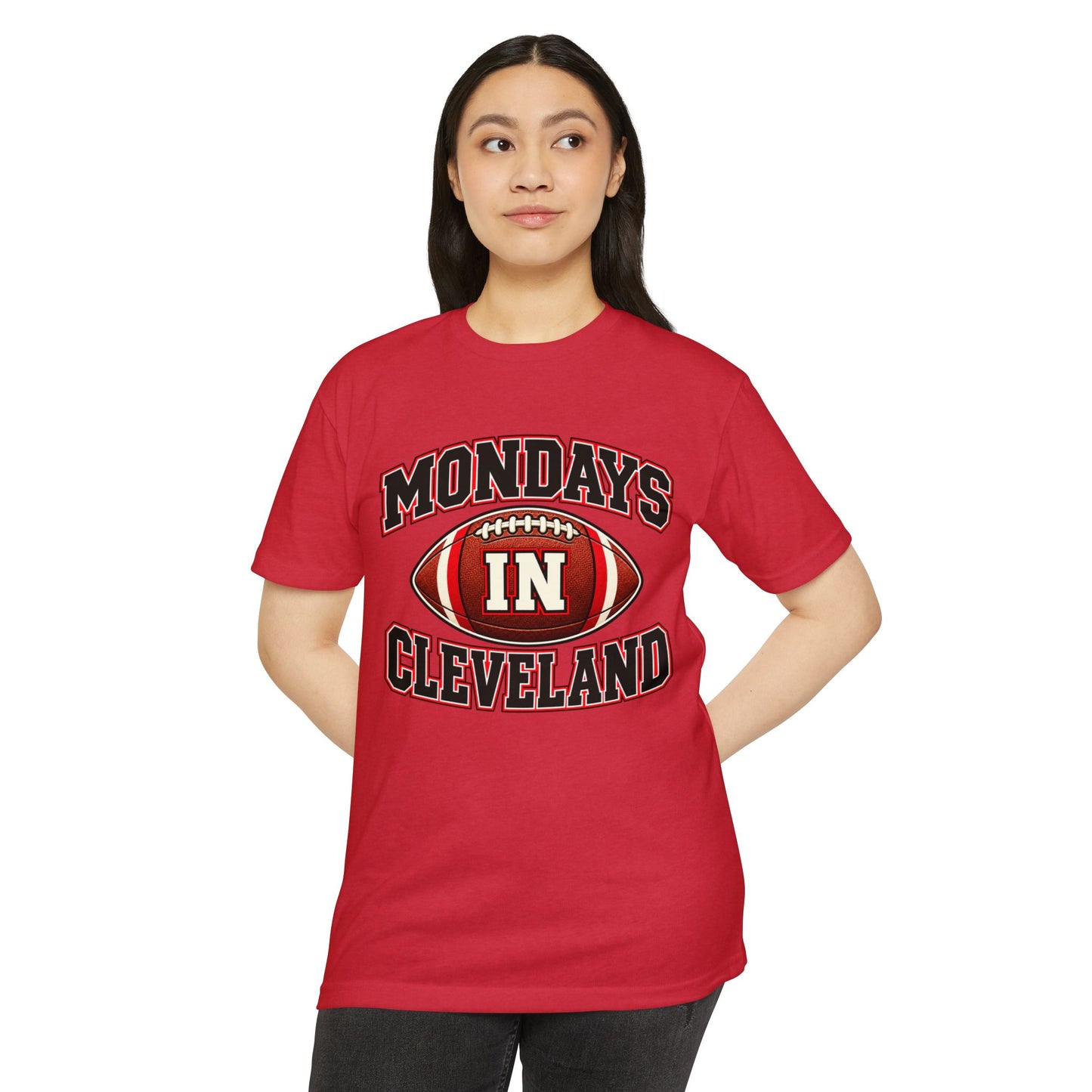 Mondays in Cleveland Football T-Shirt
