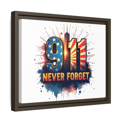 Framed Canvas Wall Art — “9·11 Never Forget” Memorial Print