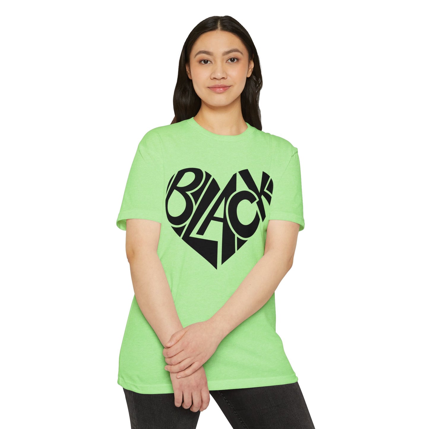Black Heart T-Shirt – Bold Typography Heart Graphic