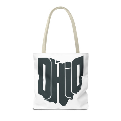 Ohio State Outline Tote Bag — Retro Ohio Text Graphic Tote
