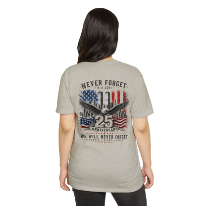 9/11 25th Anniversary 'Never Forget' Memorial T-Shirt