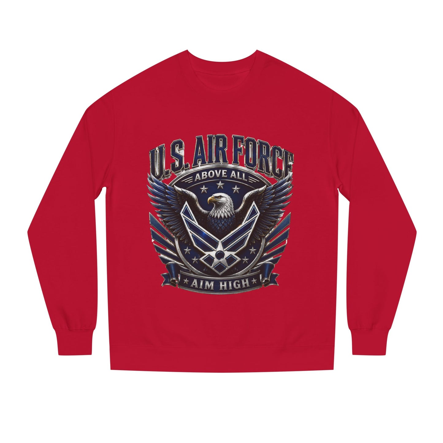 U.S. Air Force Crewneck Sweatshirt — "Above All, Aim High" Graphic