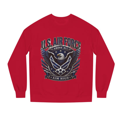 U.S. Air Force Crewneck Sweatshirt — "Above All, Aim High" Graphic