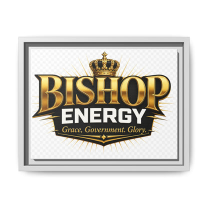 Framed Canvas Art - "Bishop Energy" Gold Crown Logo (Matte)