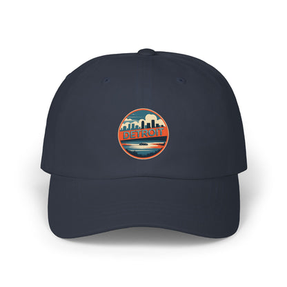 Detroit Skyline Dad Cap – Retro Circle Patch Hat