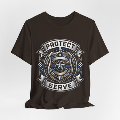 Protect & Serve T-Shirt — Police Badge Emblem Tee
