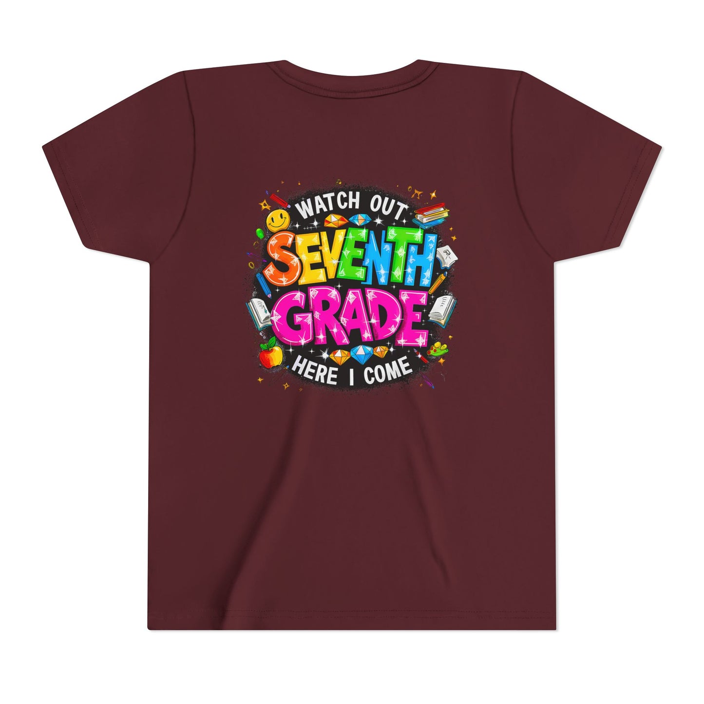 Seventh Grade Kids T‑Shirt — "Watch Out Seventh Grade Here I Come" Back‑to‑School Tee