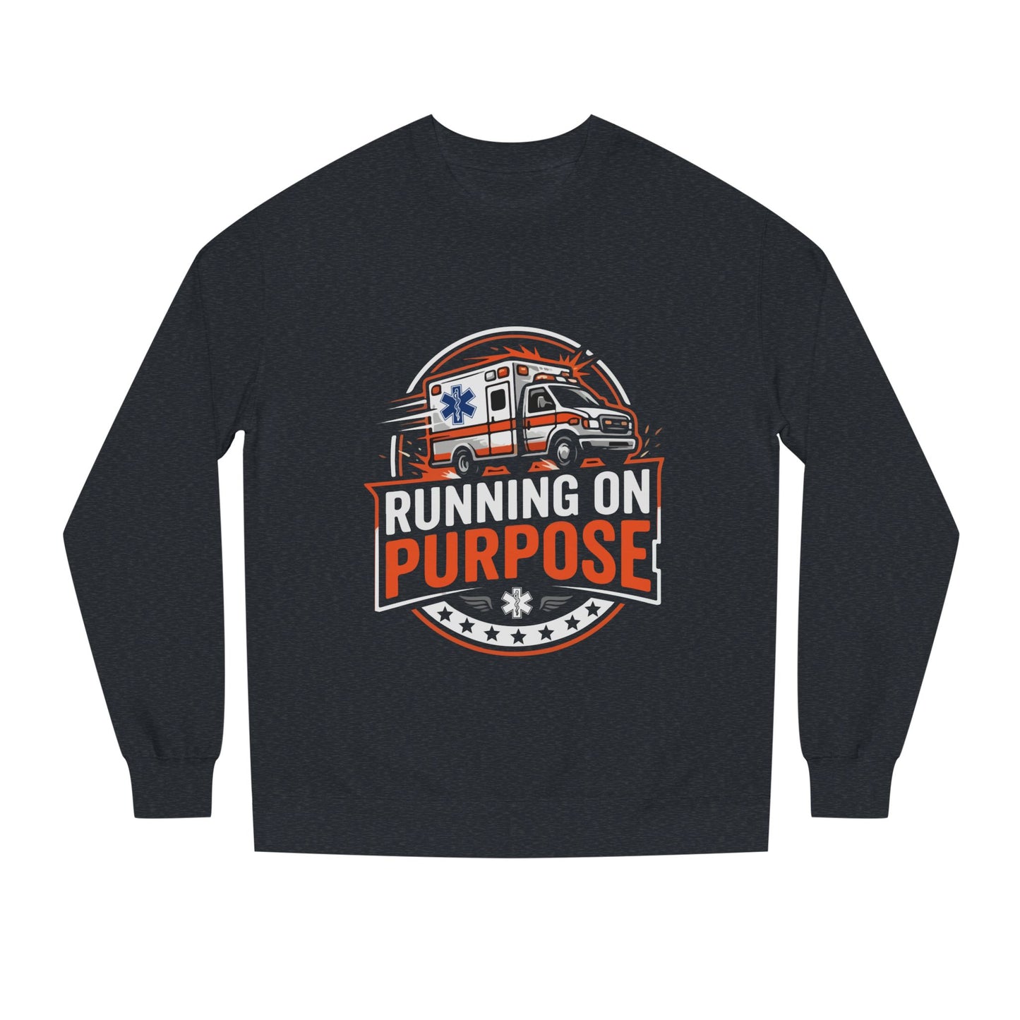 EMS Crewneck Sweatshirt — "Running on Purpose" Ambulance Design