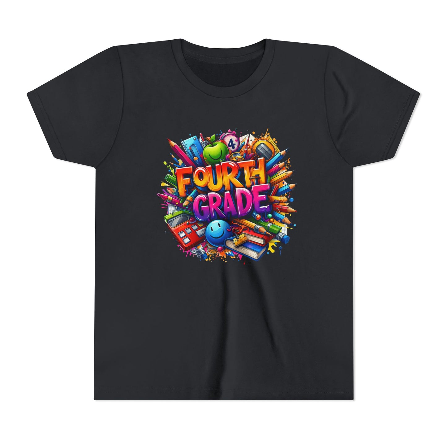 Fourth Grade Youth T‑Shirt – Colorful School Supplies Back to School Tee