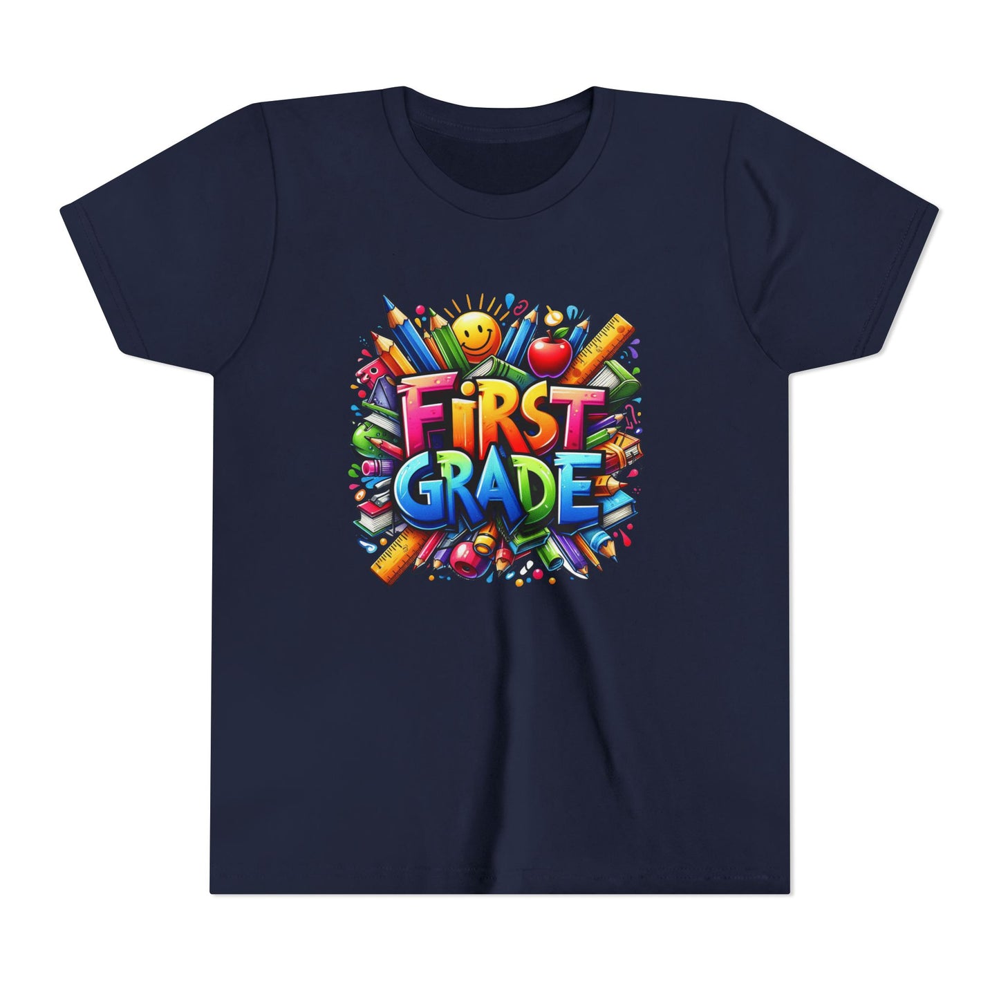 First Grade Kids Tee — Colorful Back-to-School Shirt for Boys & Girls