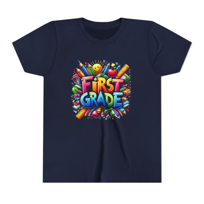 First Grade Kids Tee — Colorful Back-to-School Shirt for Boys & Girls