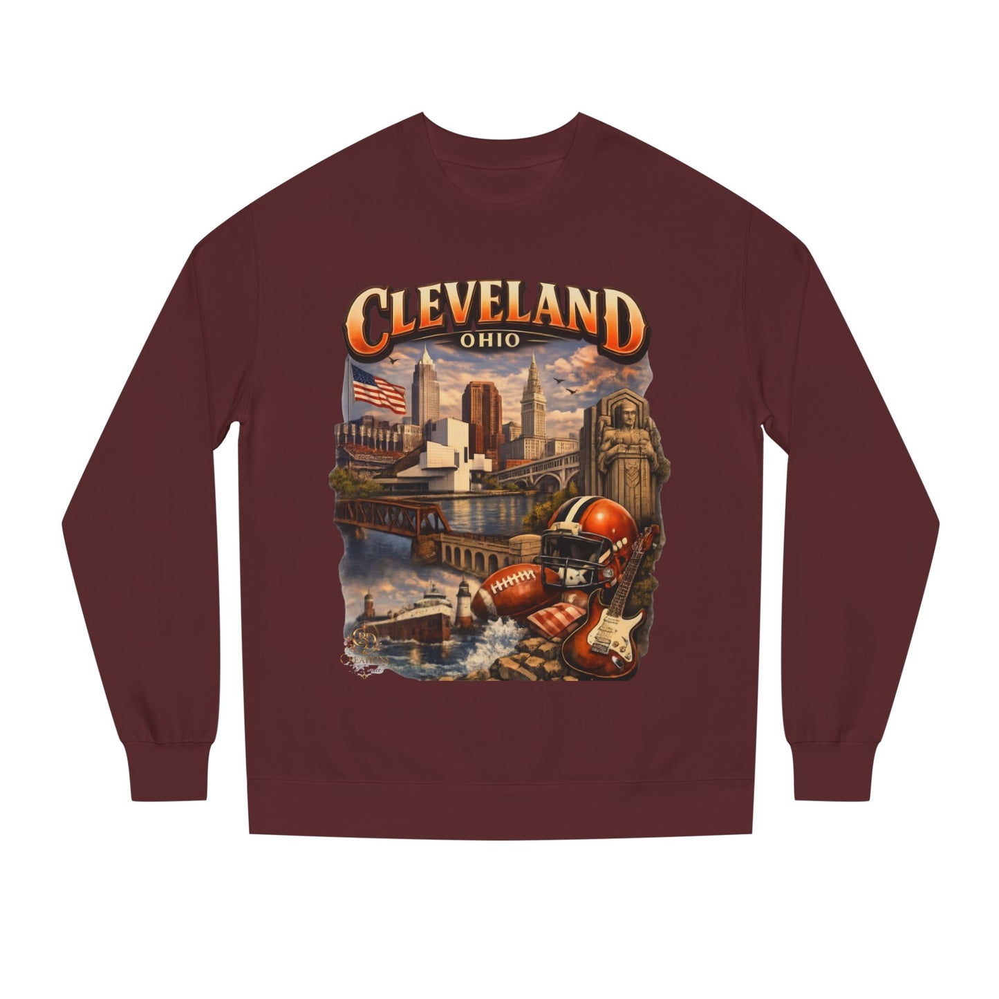 Cleveland Retro Cityscape Sweatshirt — Ohio Pride Football & Rock Design