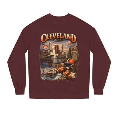 Cleveland Retro Cityscape Sweatshirt — Ohio Pride Football & Rock Design