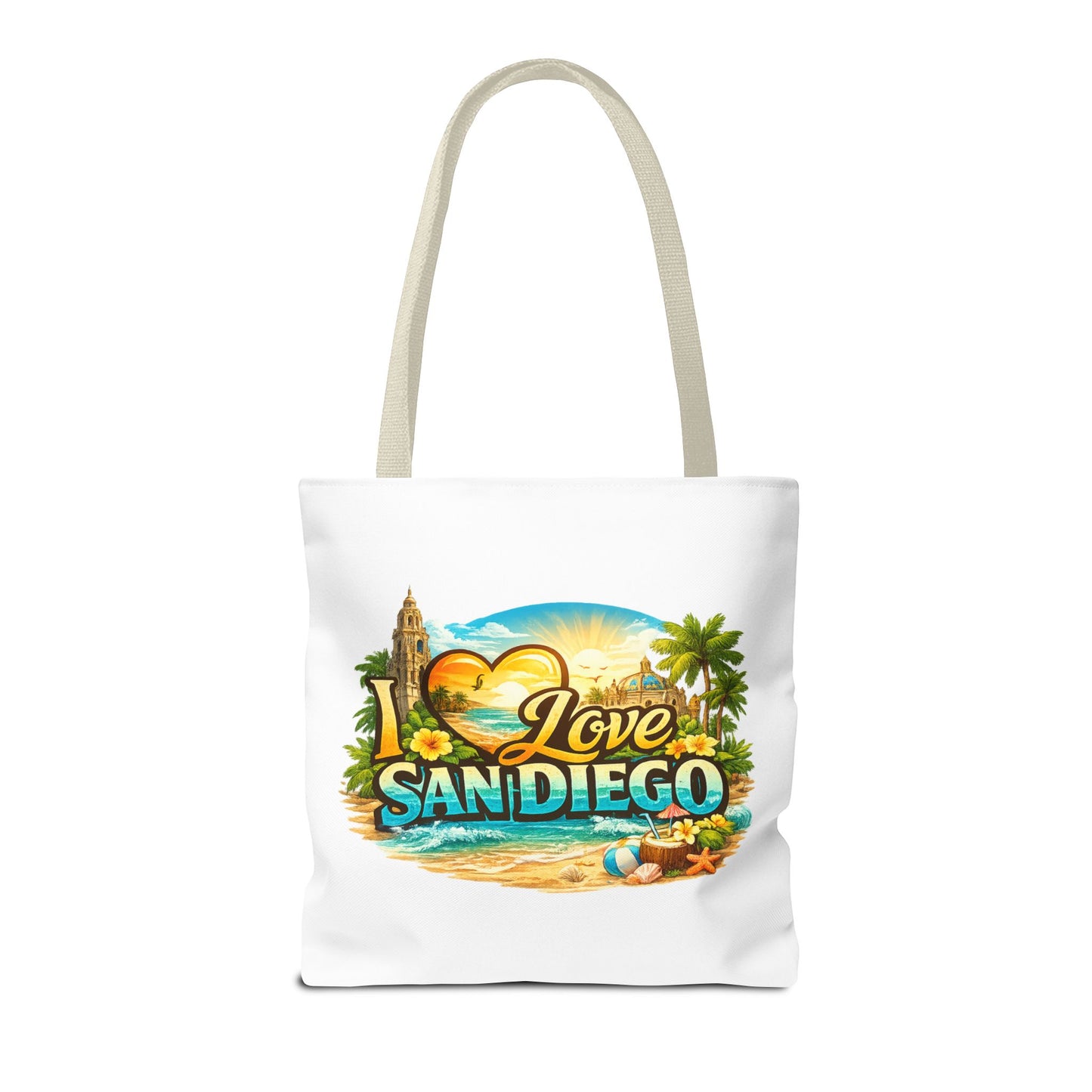 San Diego Tote Bag - "I Love San Diego" Beach City Souvenir