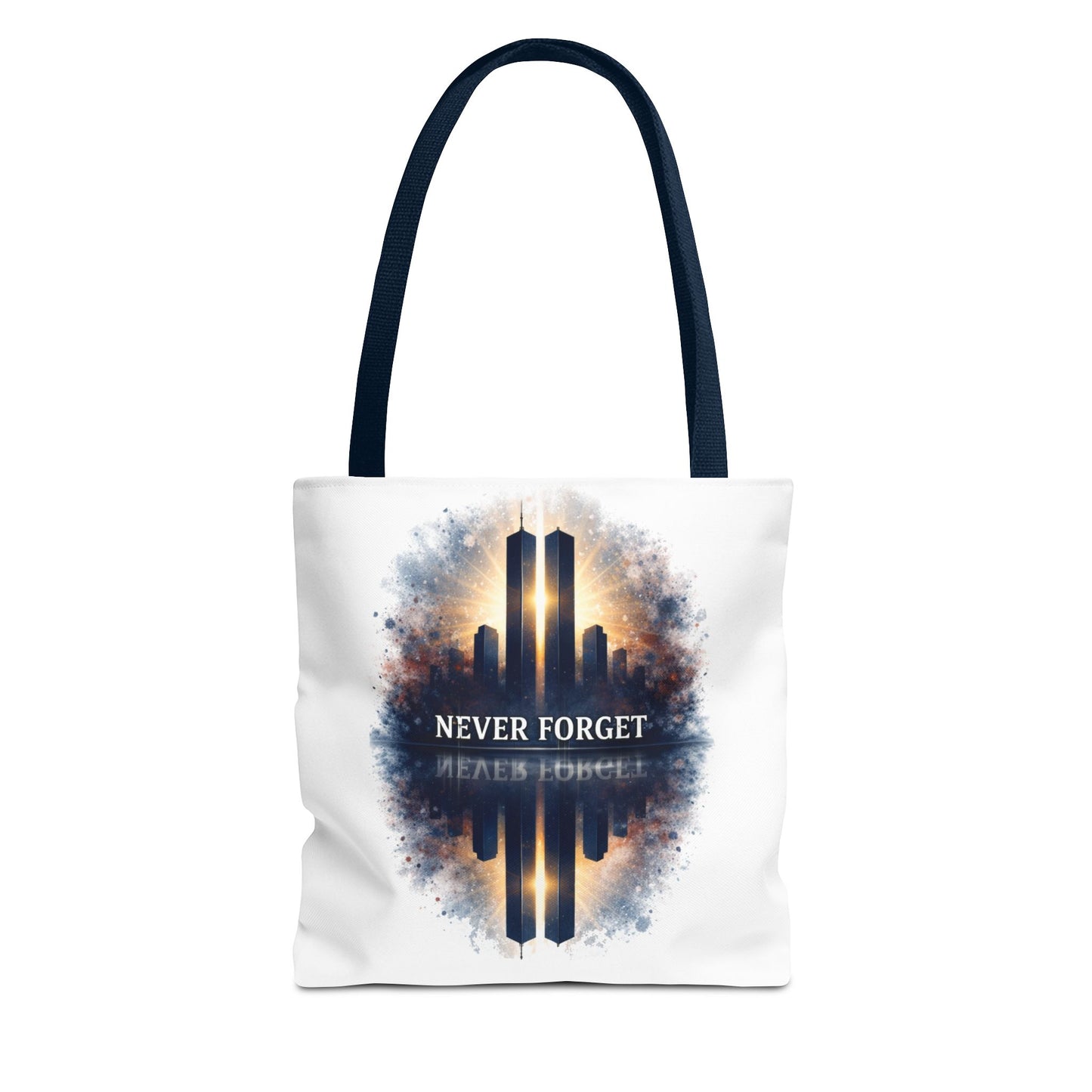 Never Forget Memorial Tote Bag — 9/11 Tribute Skyline All-Over Print