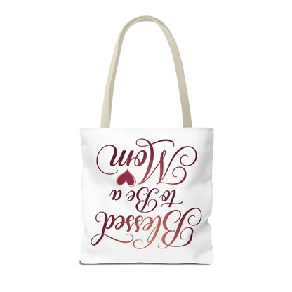 Blessed to Be a Mom Tote Bag – Mother's Day Floral Script Gift