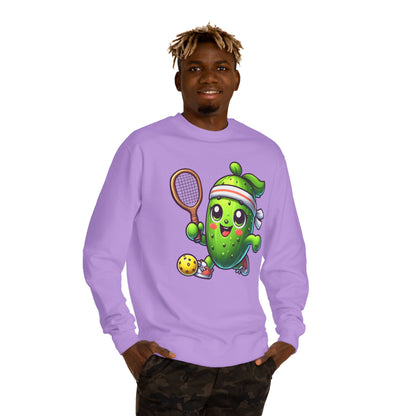 Pickleball Avocado Sweatshirt — Cute Cartoon Pickleball Player Crewneck